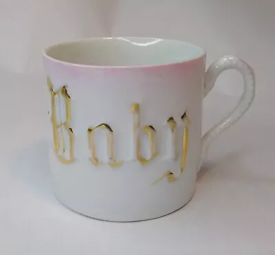 Vintage Leuchtenburg Ceramic Baby Cup Pink With Gold Writing Made In Germany • $6.99