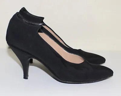 MAUD FRIZON Black Silk Side Sculpt Shoes 37.5 • $137.99