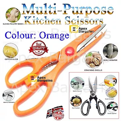 Kitchen Scissors Shears Heavy Duty Multi Purpose Household Stainless Steel Meat • £2.99