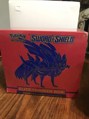 $89.99 • Buy Pokemon TCG Sword And Shield Elite Trainer Box Zacian Red New Sealed