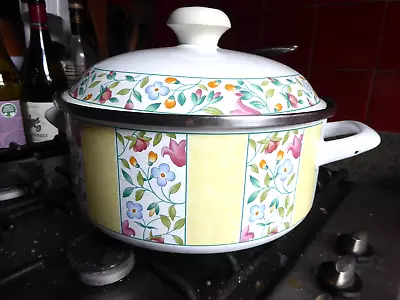 £24.99 • Buy VILLEROY & BOCH Large Enamel Pan Pot With Lid 26cm