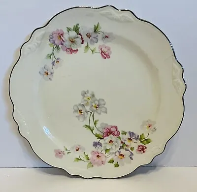 Homer Laughlin Fluffy Virginia Rose 9  Lunch Plate Pink Floral  (Small Flaw) • $7.95