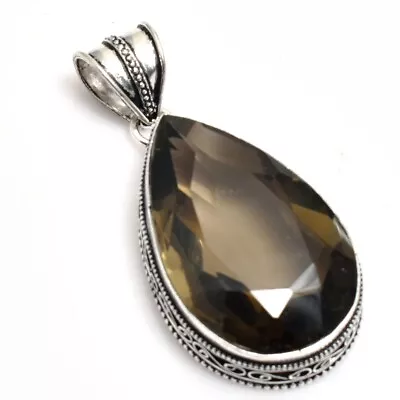 Smoky Quartz Handmade Antique Design Pendant Jewelry Wedding Gift NP 060 • $4.99