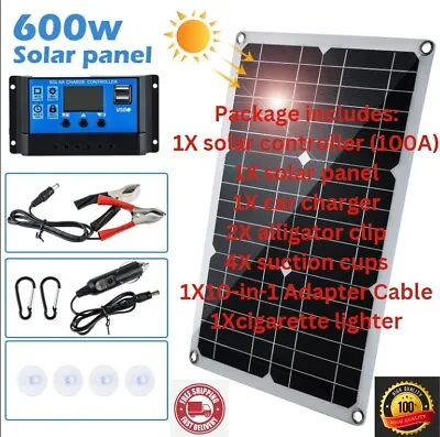 £20 • Buy 600W Solar Panel Kit Battery Charger & 100A Controller For Car Van Caravan Boat