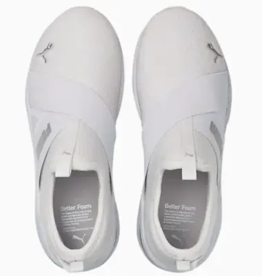 $39.99 • Buy PUMA Women's Better Foam Prowl Slip On Shoes - White & Metallic Silver 
