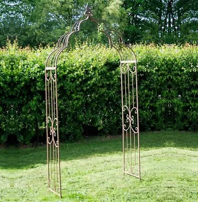 Vintage Metal Garden Rose Arch - Aged Rusty Brown • £145