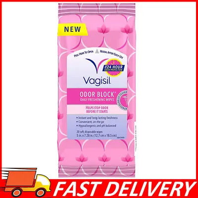 $6.21 • Buy Vagisil Odor Block Daily Freshening Feminine Intimate Wipes For Women 20 Wipes