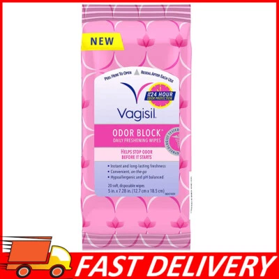 $6.21 • Buy Vagisil Odor Block Daily Freshening Feminine Intimate Wipes For Women 20 Wipes