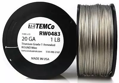 $3.29 • Buy 5 Feet Grade 1 Surgical 99.99% Pure Titanium Wire 20 Gauge 0.8mm 20g Made In USA