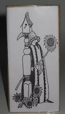 Rubber Stamp Rubbermoon Sunflower Crow Wood Mount 2  X 4.25  • $4.99