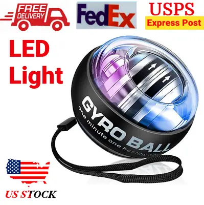 Auto-Start LED Power Gyro Force Wrist Hand Ball Arm Exerciser Relieve Pressure • $14.55