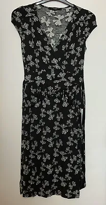 £7.95 • Buy Dorothy Perkins Black Bow Design Jersey Dress Size 8