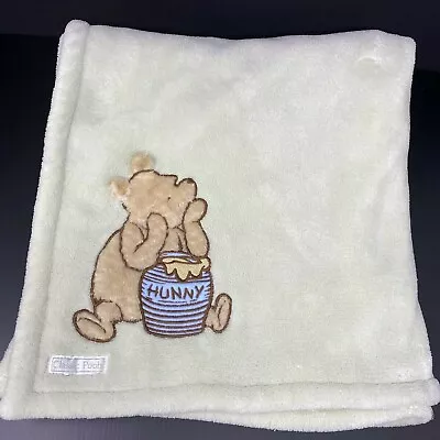 Disney Classic Pooh Sage Green Baby Blanket Winnie Blue Hunny Honey Jar Pot  • $33.99