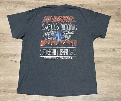 The Classic Eagles Fleetwood Mac Journey LA Rock Concert T Shirt Sz XL Band 2017 • $11.99