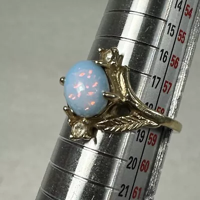 VINTAGE UNCACLAD GOLD PLATED RING SIZE 8.5 14K GE Opal • $39.99