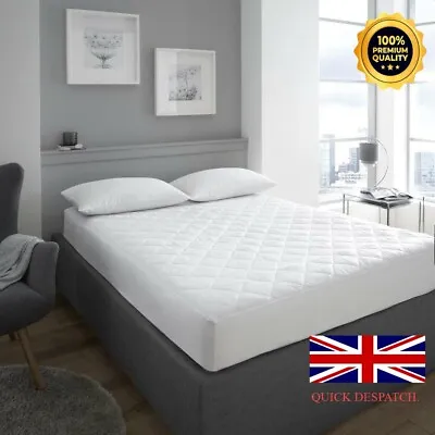 £9.99 • Buy Deep Quilted Mattress Protector Fitted Topper Bed Cover All Sizes