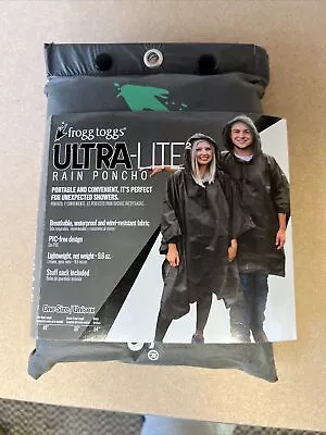 Frogg Toggs Unisex Ultra-Lite2 Rain Poncho Lightweight Carbon Black One Size NWT • $13.99