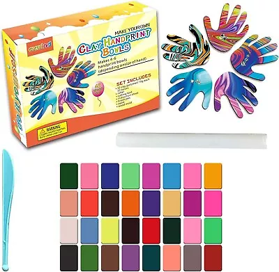 42 Colors DIY Clay Kit Make Your Own Fun Jewellery Bowls Handprint Bowls Marbled • £14.99