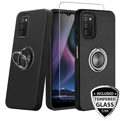 For Samsung Galaxy A03s Case Ring Stand Magnetic Support Cover +Tempered Glass • $7.99