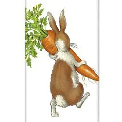 Mary Lake-Thompson Bunny Rabbit With Carrot Flour Sack Kitchen Towel • $10.50