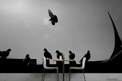 £68.87 • Buy 3D Roof Bird Shadow Wallpaper Wall Mural Removable Self-adhesive Sticker2367