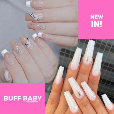 £3.99 • Buy Medium/Long False Coffin Press On Nails Full Cover Brand Art Diamante 24 Packs
