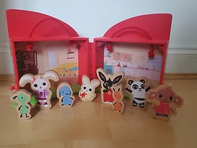 Bing Bunny Wooden Carry Along House Playhouse With 8 Wooden Figures Playset • £9