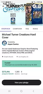 MICHAEL TURNER CREATIONS SKETCHBOOK  KICKSTARTER VARIANT LIMITED EDITION Of 1500 • $60