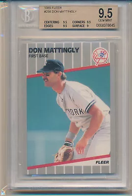 1989 Fleer Don Mattingly (HOF) (#258) BGS9.5 BGS • $34.97