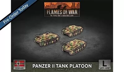 Panzer II Tank Platoon (x3 Plastic) Berlin German Late Flames Of War • $27