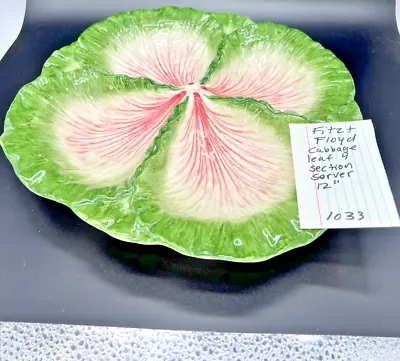 Fitz And Floyd Four Section Serving Cabbage Leaf  Plate 12  Original Box Display • $20.31