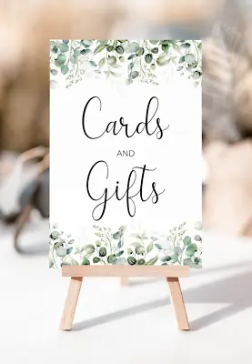 Cards And Gifts Eucalyptus Wedding Sign Greenery Foliage - 5 Sizes Available • £1