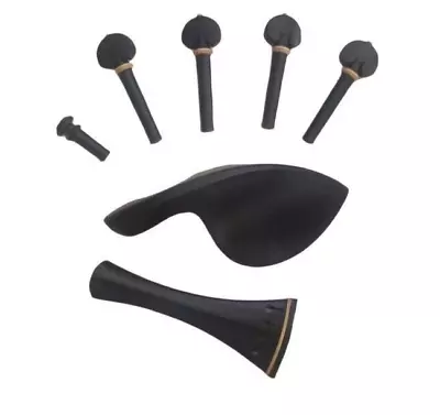 Quality 4/4 Violin Parts 1 Set Of  Ebony Wood Full Size Fittings With Boxwood • $3.50