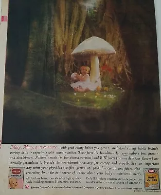 1961 Pablum Baby Food Cereal Juice Mushroom Mary Mary Quite Contrary Ad • $5.99