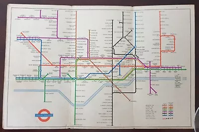 London Transport Diagram Of Lines Tube Map Underground Jan 1950 - FREE POSTAGE • £19.99