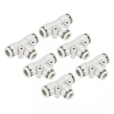 Push To Connect Fittings 6 Pack Air Line Pneumatic Fittings White 5/16 Inch Od • $9.08