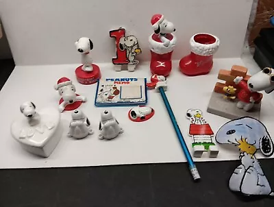 Vintage 60s 70s Snoopy Lot Of 13 Pieces Figures  Mixed Lot Usedlook At Pics • $19.75