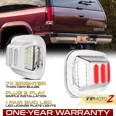 RED STRIP LED Chrome License Plate Tag Light Lamp For 88-00 Chevy GMC C/K Pickup • $15.99