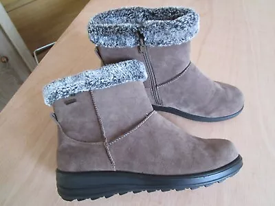 New Womens COTTON TRADERS TAUPE Fluffy Lining Lightweight Winter Boots Size 7 UK • £14.99