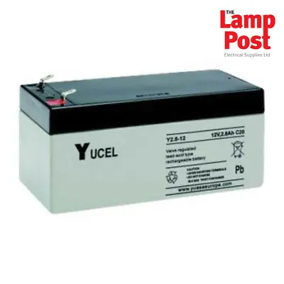 Yucel Y2.8-12V - 12v 2.8Ah 12 Volt 2.8Ah SLA Burglar Intruder Fire Alarm Battery • £19.99