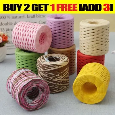 200M Roll Raffia Straw Yarn Hand Knitting Cushion Baskets Rope Crochet Threads. • £2.99