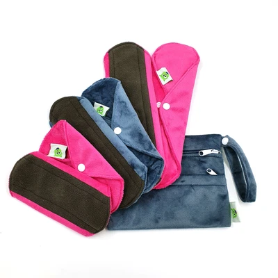 £32.47 • Buy Cloth Menstrual/ Maternity Pads Bamboo Charcoal  Trial Pack-Pink & Grey Minky
