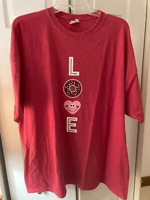 Krispy Kreme Valentine 2018 LOVE Tshirt  Tweed Fabric 50 Ctn/50 Poly Size 2XL • $11