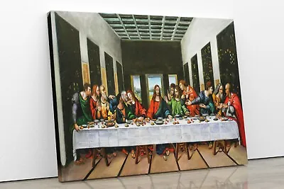 The Last Supper Leonardo Da Vinci Jesus Christ Canvas Wall Art Picture Print • £11.99