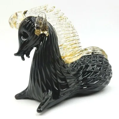 Vintage Murano Art Glass Black Horse Figurine ~ Made In Italy • $59.99