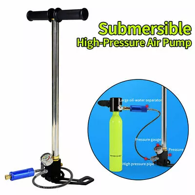 4500psi High Pressure Air Hand Pump Gauge For Scuba Diving Oxygen Cylinder Tank • $78.99