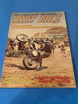 Dirt Bike Magazine November 1973-maico 450 Mx-honda Mt250-husky 360 Enduro • $49.95