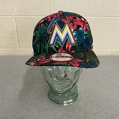 Miami Marlins New Era 9Fifty Floral Trucker Snapback Cap Hat MLB • $19.99