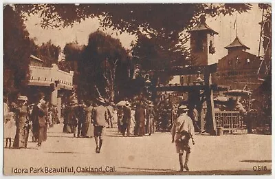 1914 Oakland California - Main Walkway In Idora Park - Vintage Postcard • $9.99