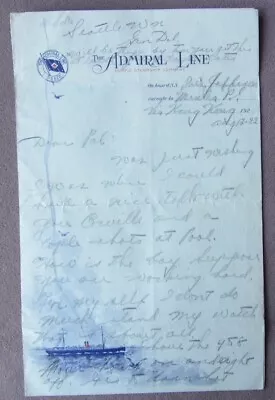 1922 Crewman Letter Pacific Steamship SS Pres Jefferson Hong Kong Swatow Typhoon • $15